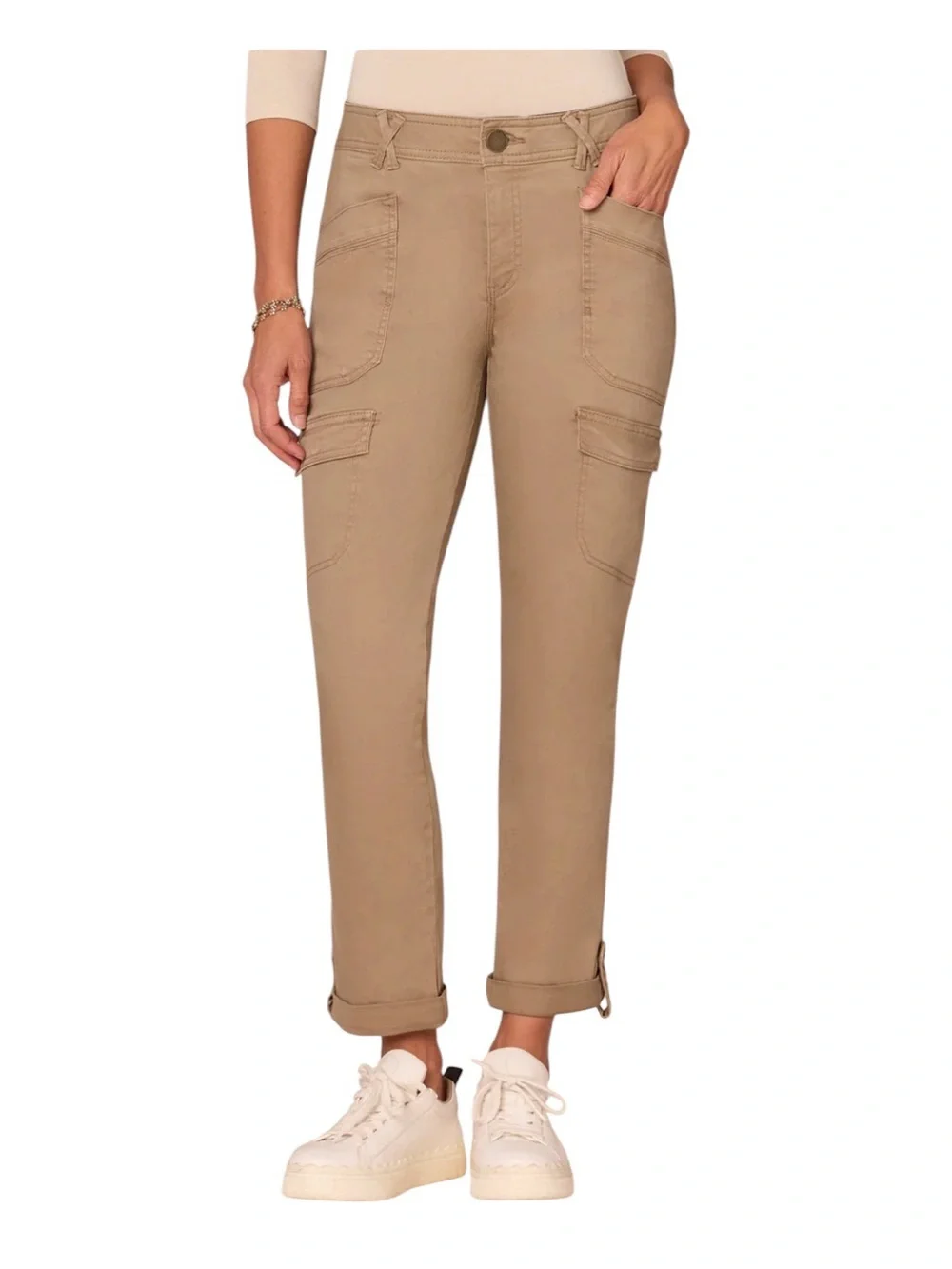 Democracy Ab Solution Portobello High Rise Roll Cuff Cargo Utility Pant Size 14